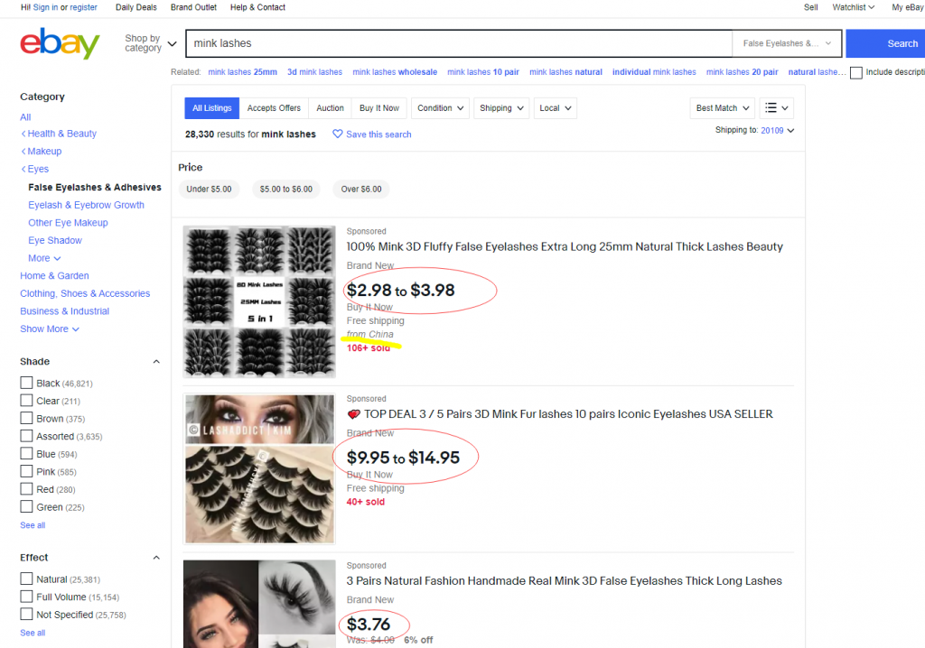 Luxury Mink Lashes from eBay